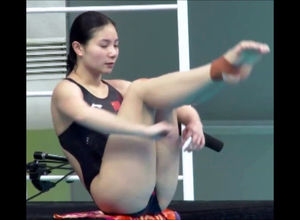 A nice japanese swimmer in a panty
