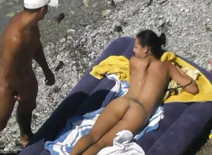 Warm duo banging at beach filmed by